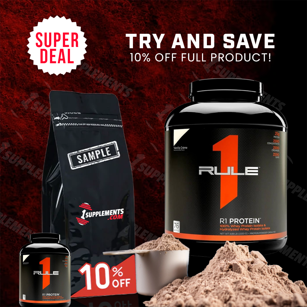 SAMPLE & SAVE RULE1 100% WHEY ISOLATE/HYDROLYZED ON SALE!!- 100g.