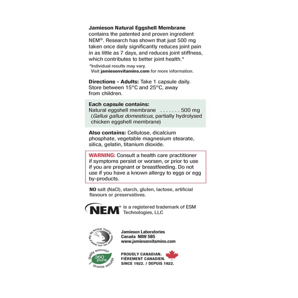 JAMIESON NEM 500 mg. 30 caps.