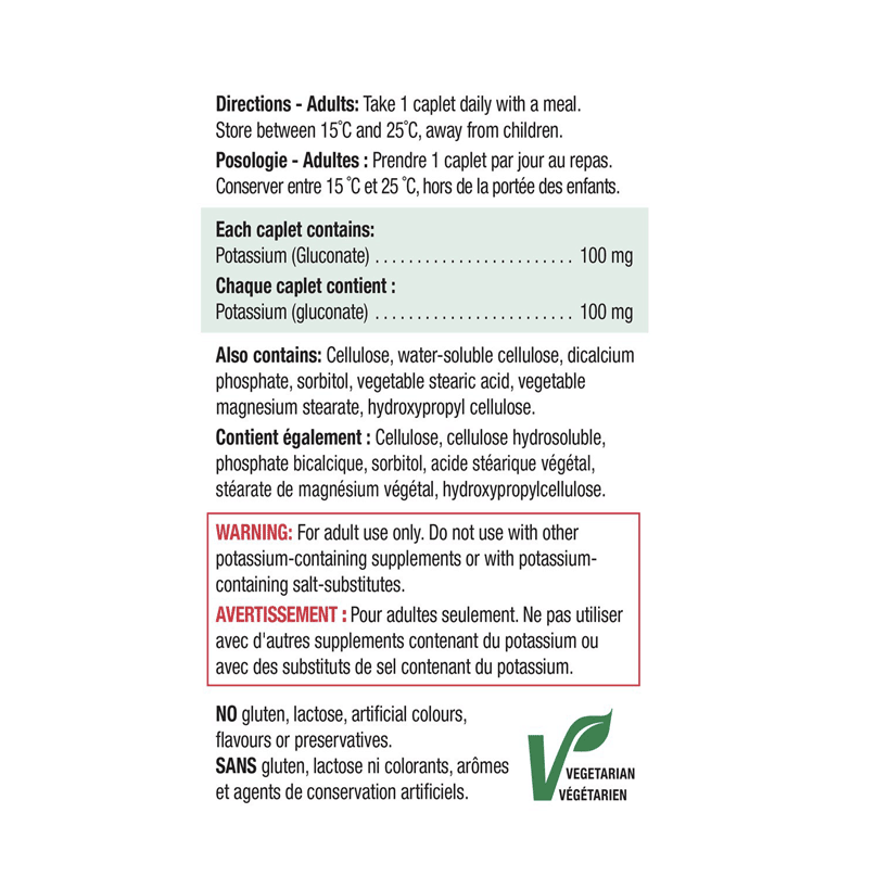 JAMIESON POTASSIUM ExtraStr. 100 mg. 100 caps.