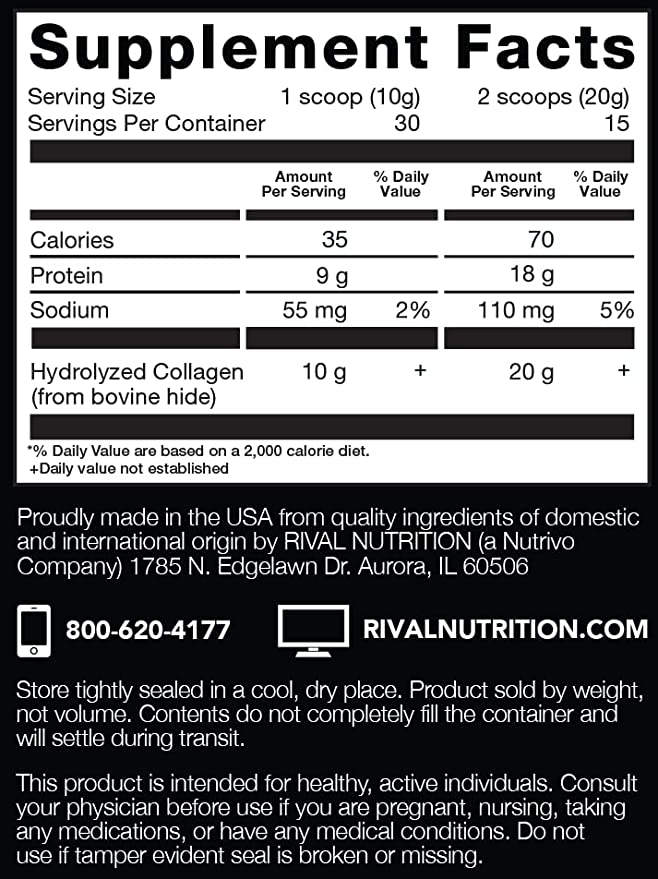 RIVAL NUTRITION COLLAGEN PEPTIDES 300 gm.