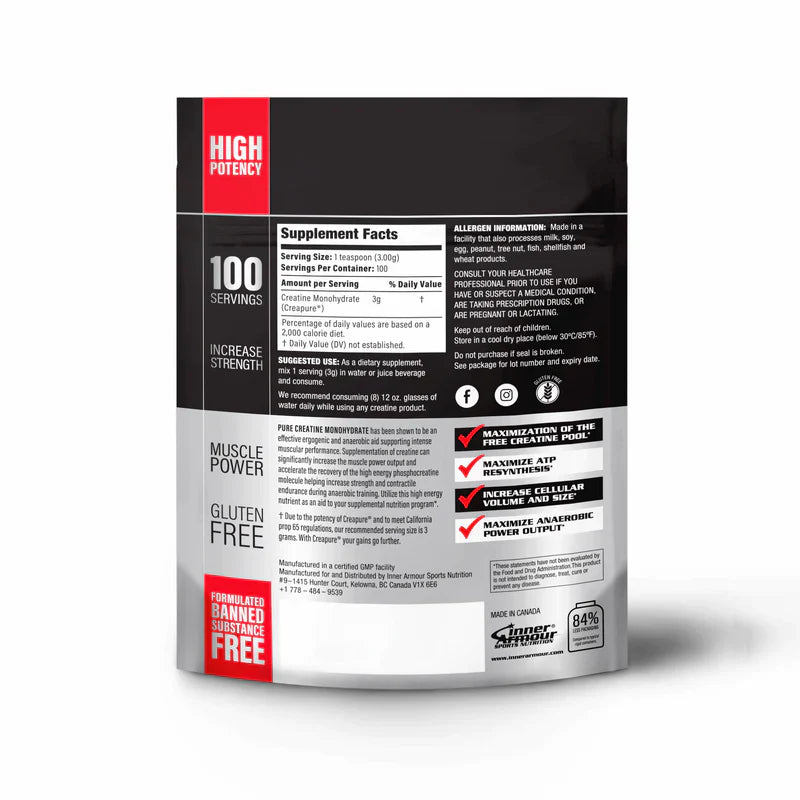 INNER ARMOUR CREAPURE CREATINE MONOHYDRATE 300gm.