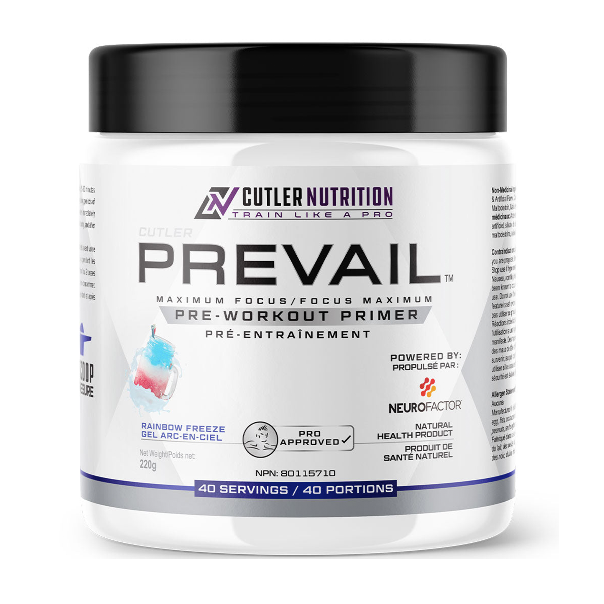 CUTLER NUTRTION PREVAIL PRE-WORKOUT PRIMER 40 serv.