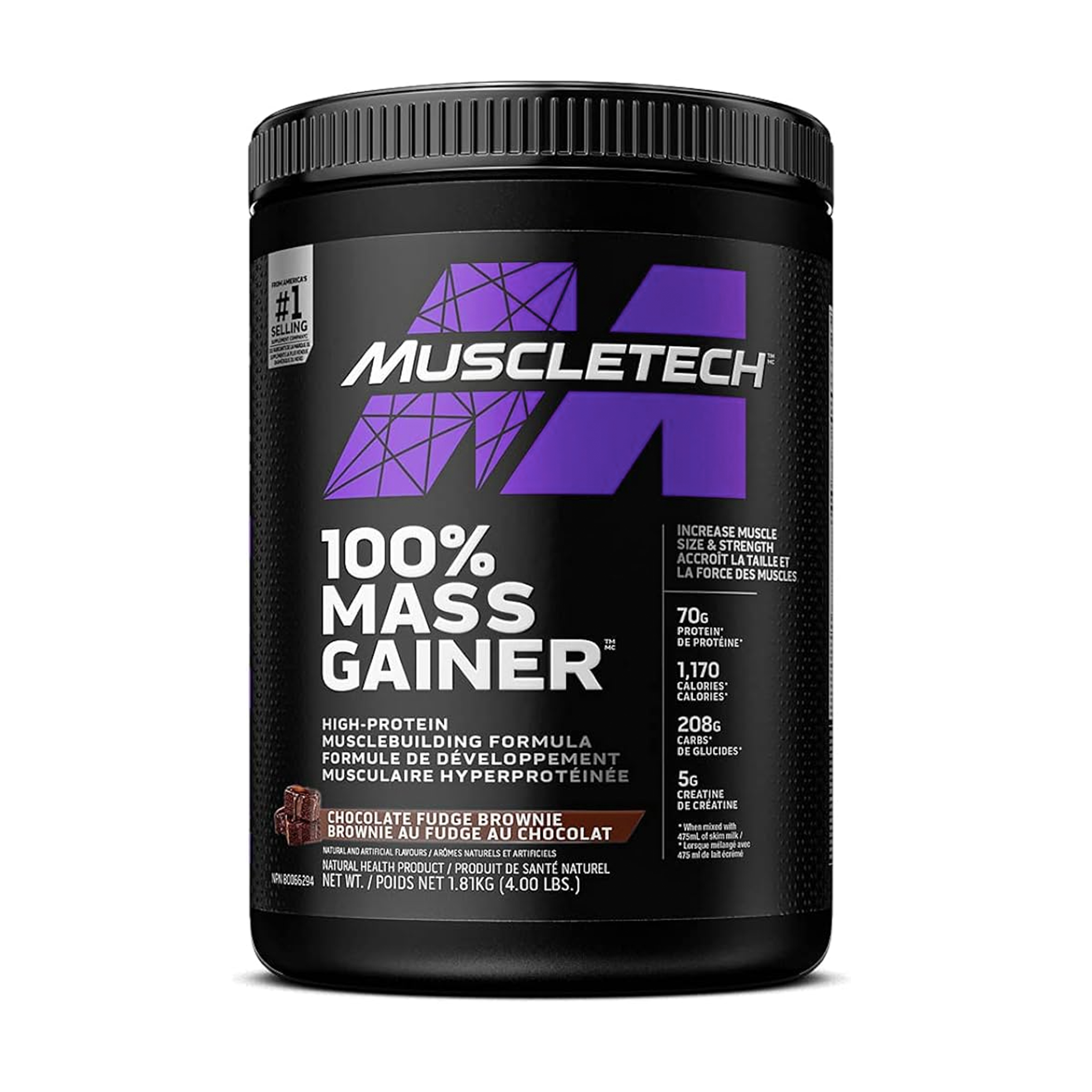 MUSCLETECH 100% MASS GAINER 4 lbs.