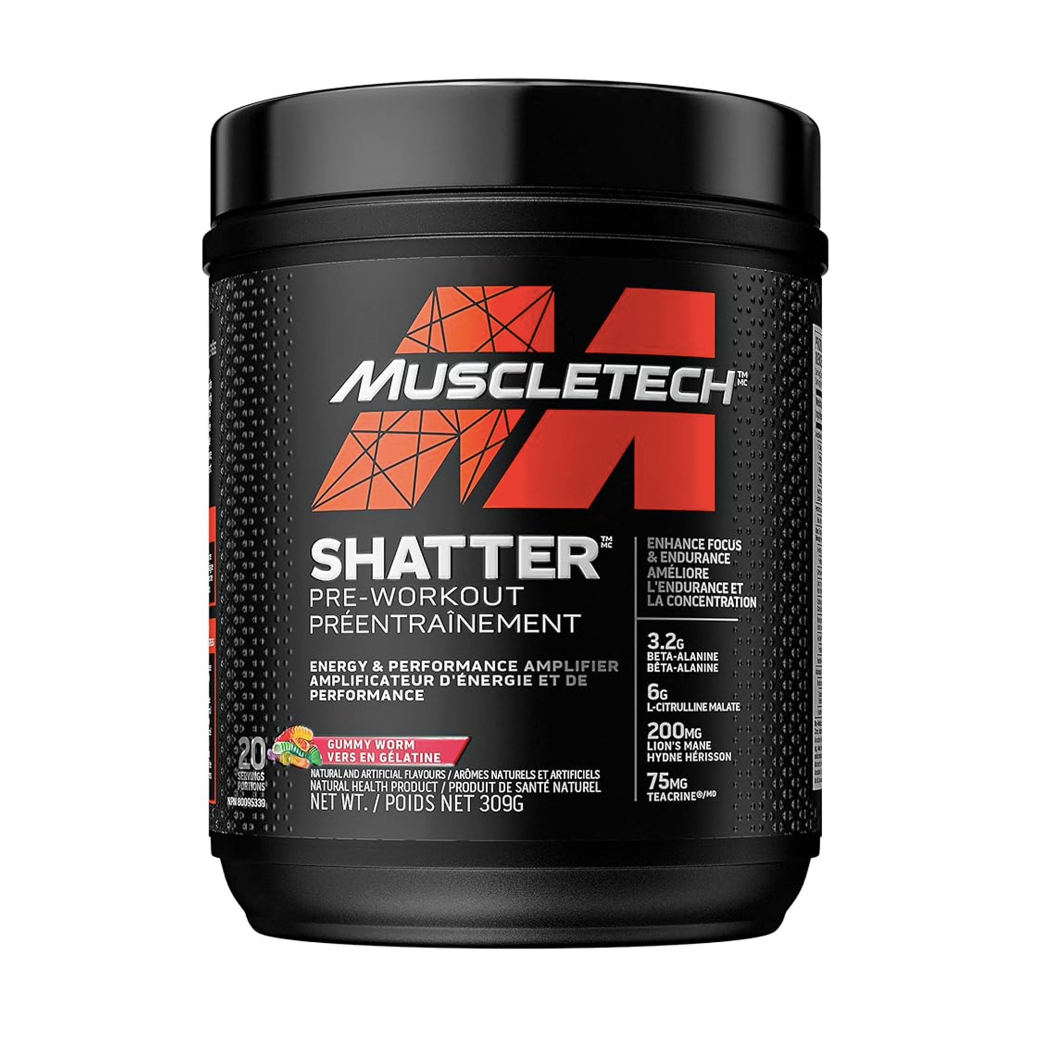 MUSCLETECH SHATTER PRE WORKOUT 20 serv.