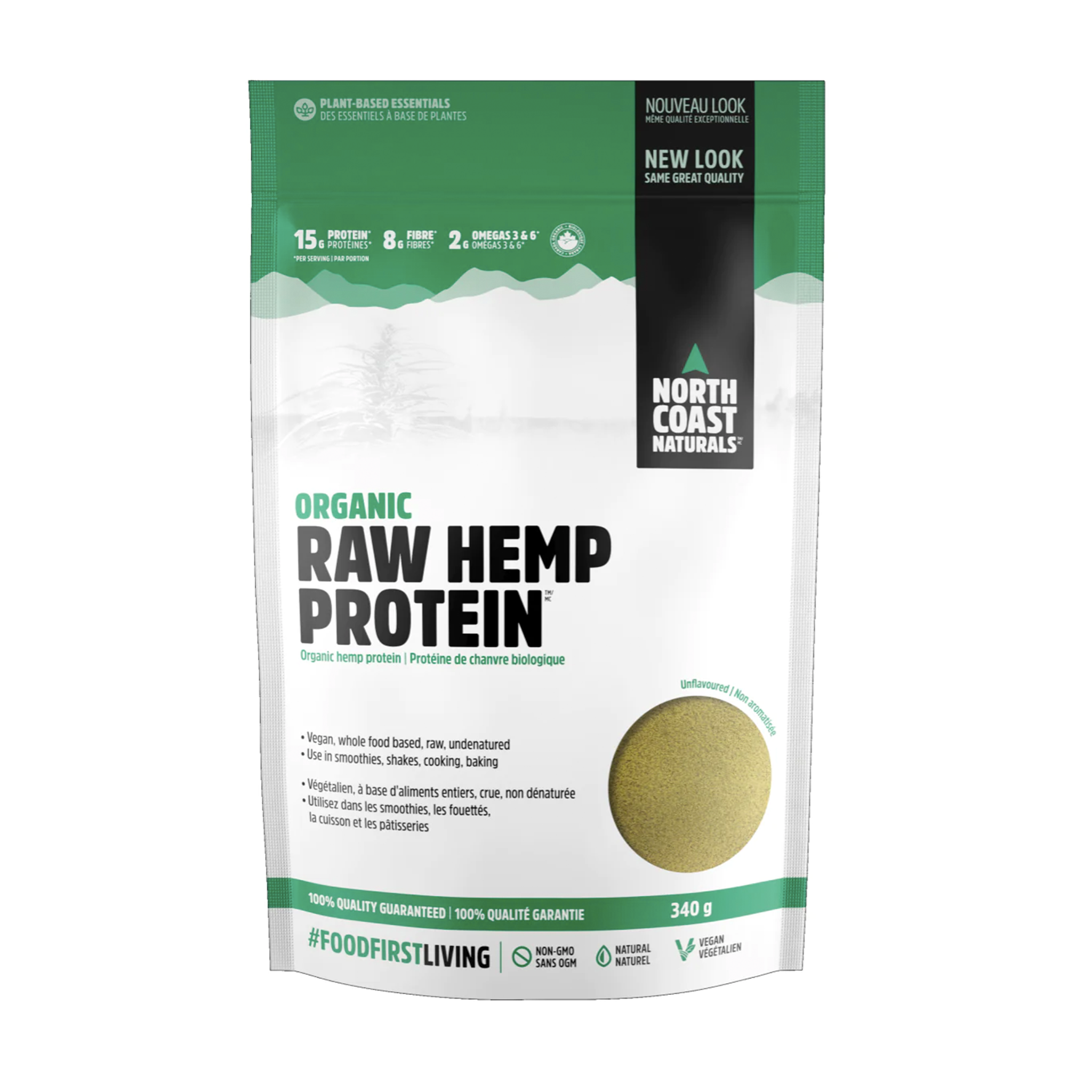 NORTH COAST NATURALS ORGANIC RAW HEMP PROTEIN 340 gm.