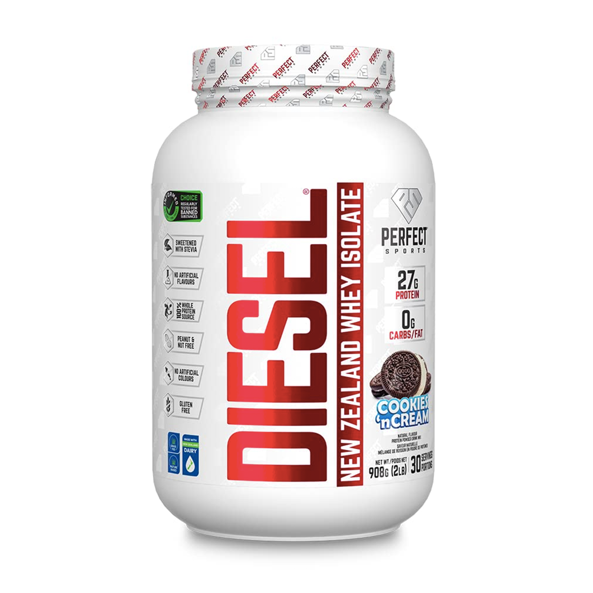 PERFECT SPORTS DIESEL NEW ZEALAND WHEY ISOLATE 2LB.