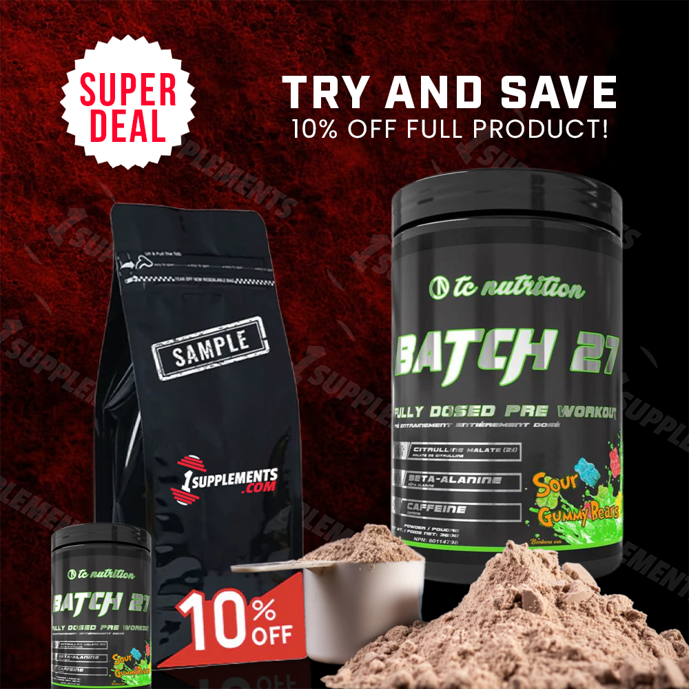 SAMPLE & SAVE TC NUTRITION BATCH 27 PRE-WORKOUT- 5 servings