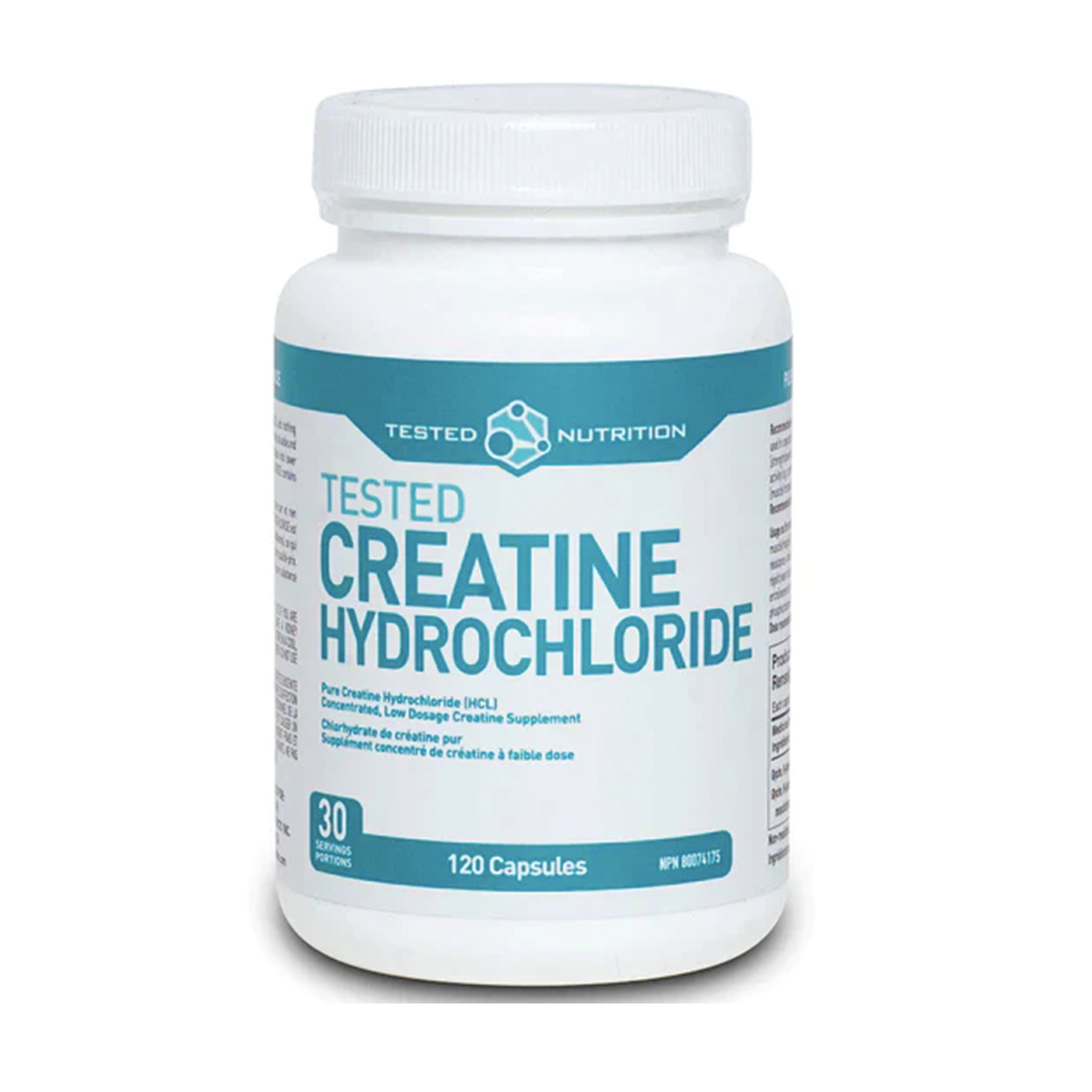 TESTED NUTRITION CREATINE HCL 750 mg. 120 caps.