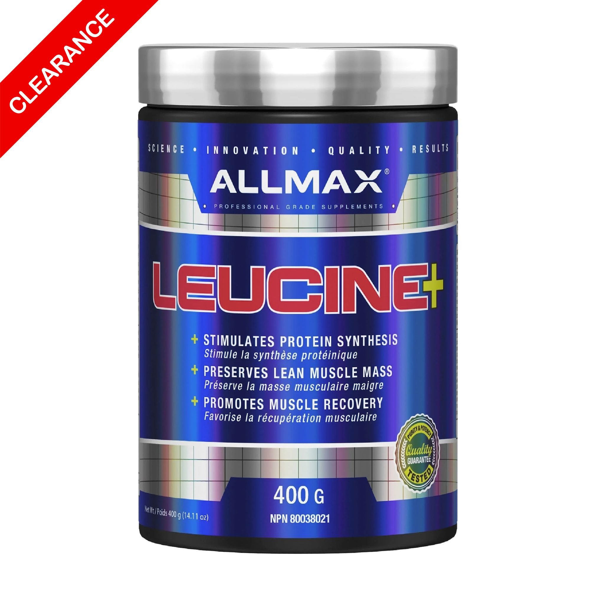 ALLMAX LEUCINE 400 gm. **BEST BY 01-04/2024**