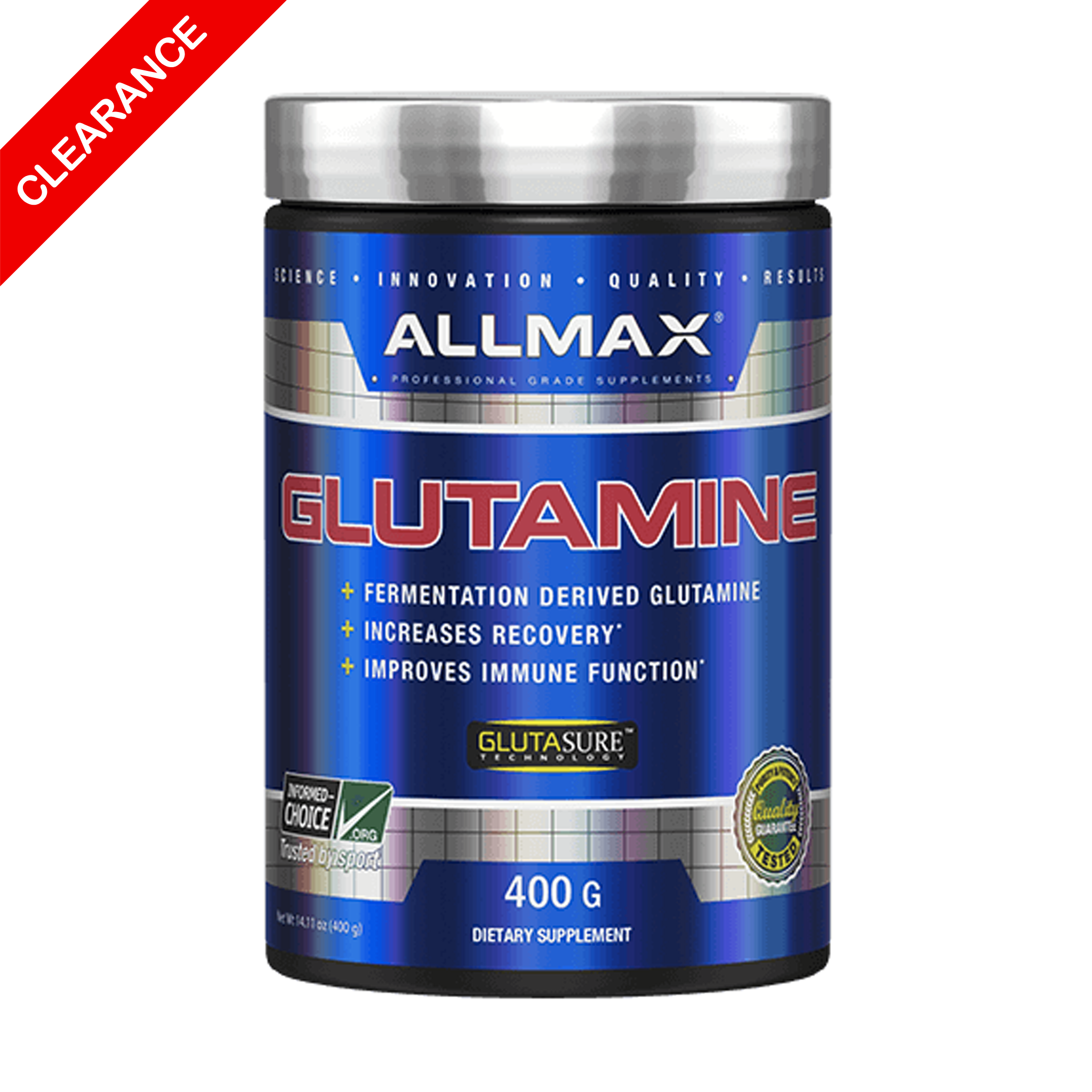 ALLMAX GLUTAMINE 400 gm. **BEST BY 07/2024**