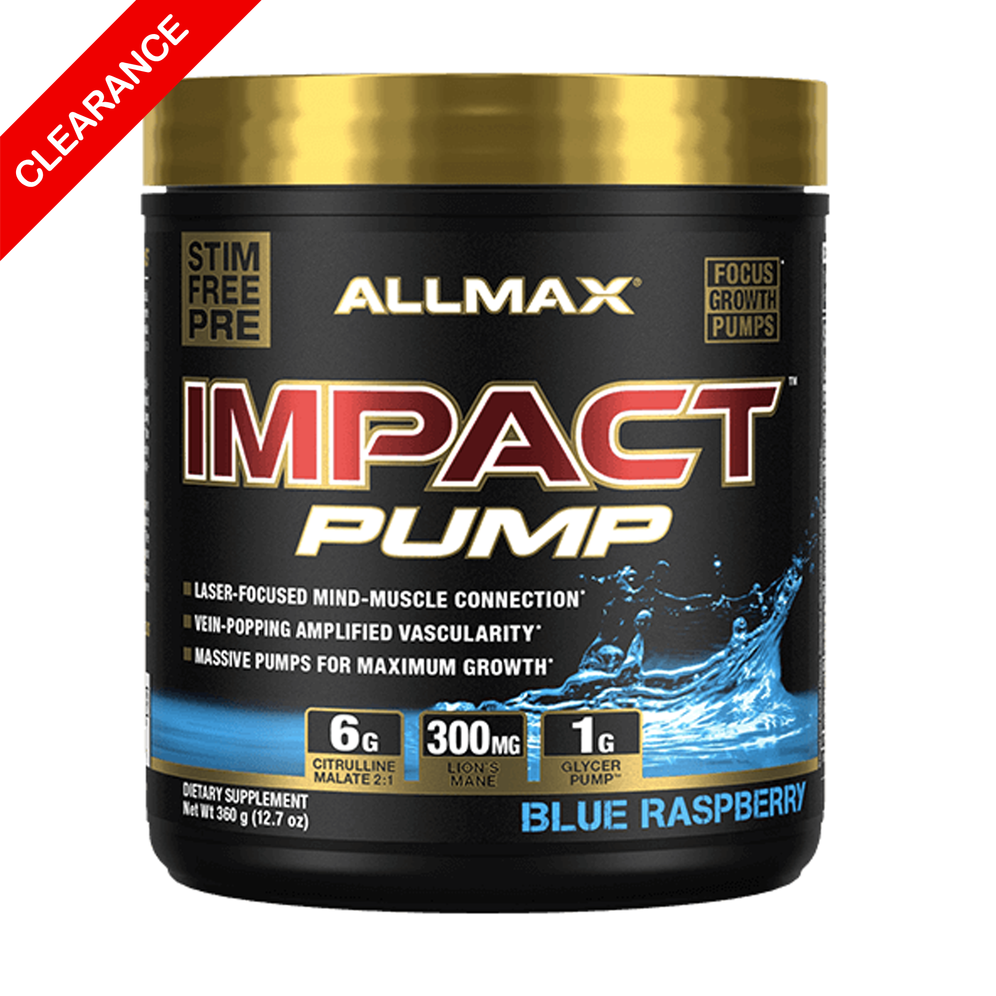 ALLMAX IMPACT PUMP 30 serv. **BEST BY 03-06/2024**