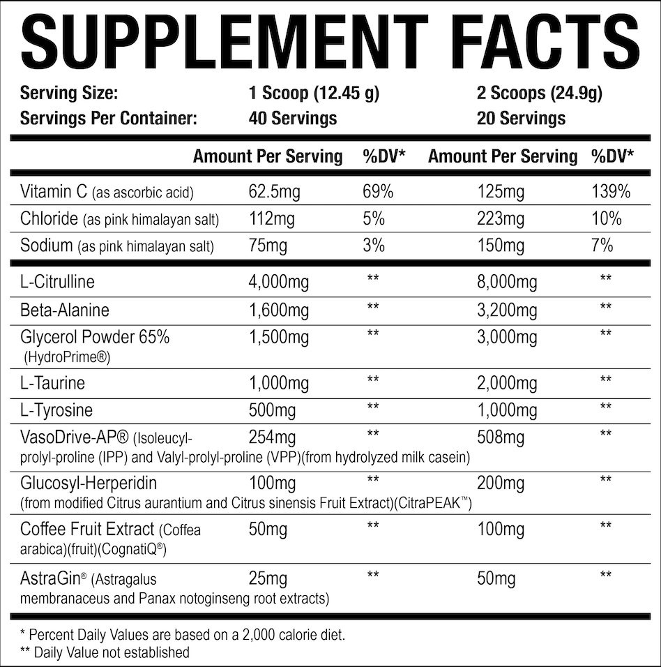 AXE & SLEDGE HYDRAULIC 2 NON-STIM PRE WORKOUT 20/40 serv.