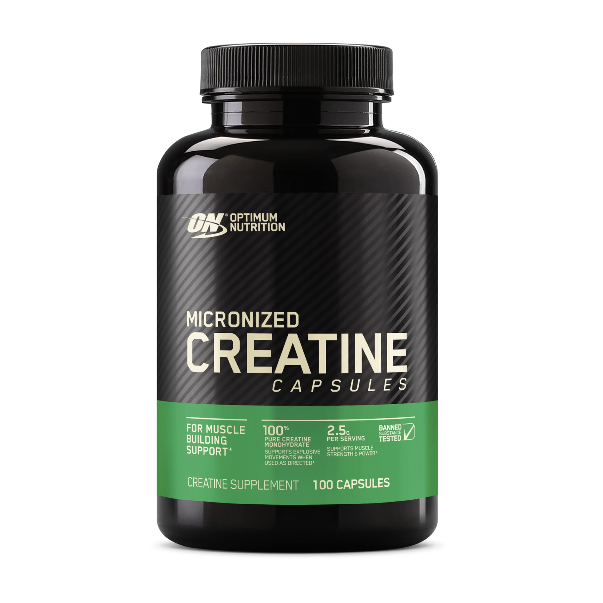 OPTIMUM NUTRITION MICRONIZED CREATINE 100 caps 2.5 gm.