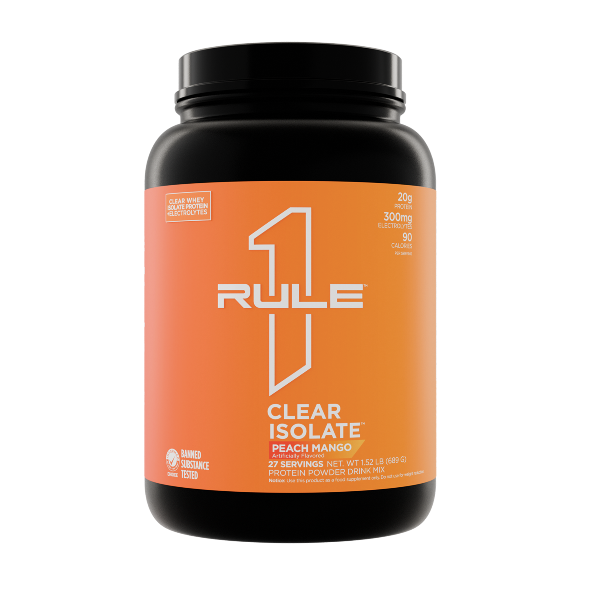 RULE 1 CLEAR WHEY ISOLATE PROTEIN + ELECTROLYTES 27 serv.