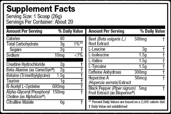 JYM PRE-JYM PREWORKOUT 500 gm.