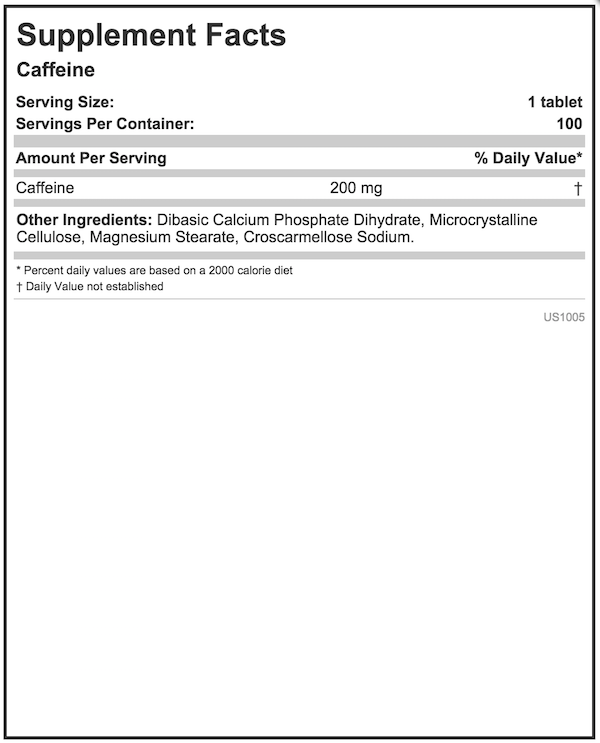 ALLMAX CAFFEINE 200 MG 100 TABS