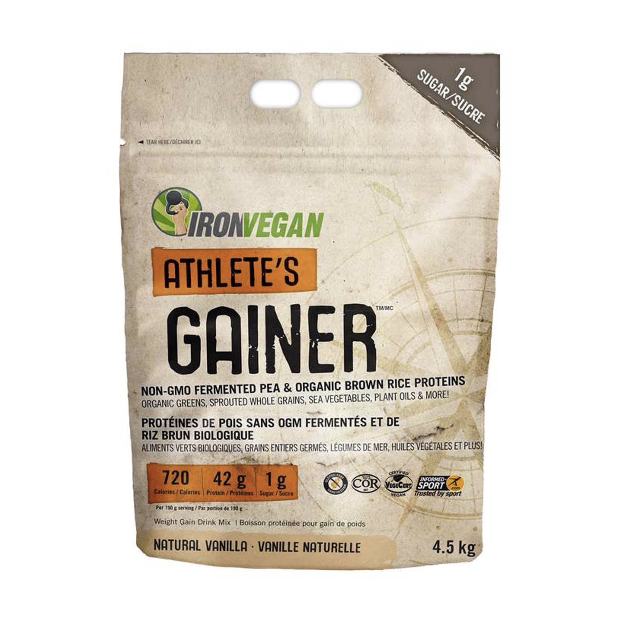 IRON VEGAN ATHLETE'S GAINER 4.5 KG.